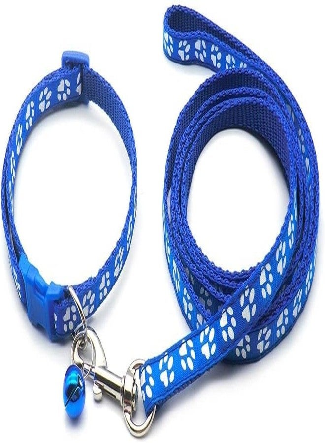 KsPups Pet Printed Nylon Collar and Leash Set - Adjustable and Breathable Puppy Kitten Collar and Leash Set with Loudly Bell, Quick Release Clip Leash for Dogs Pack of-1 - Multicolor - Image 2